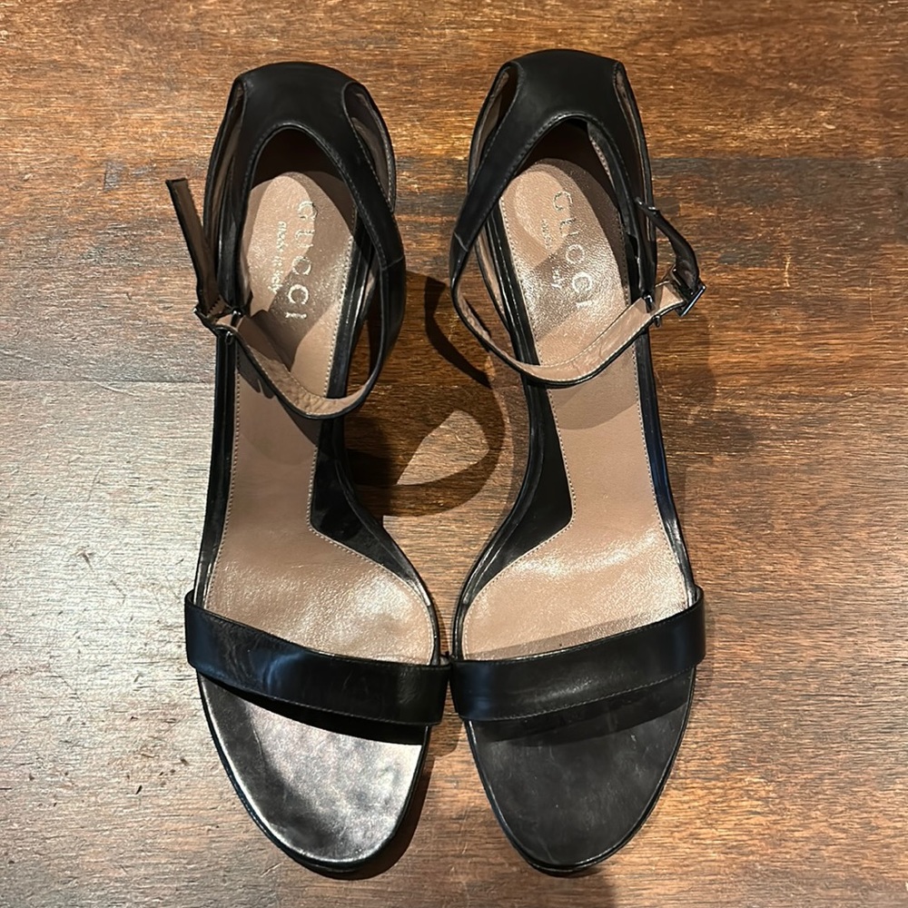 Gucci Leather Heel Sandal